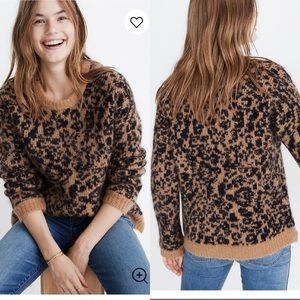 (NWT) MADEWELL Crewneck Pullover Sweater in leopard